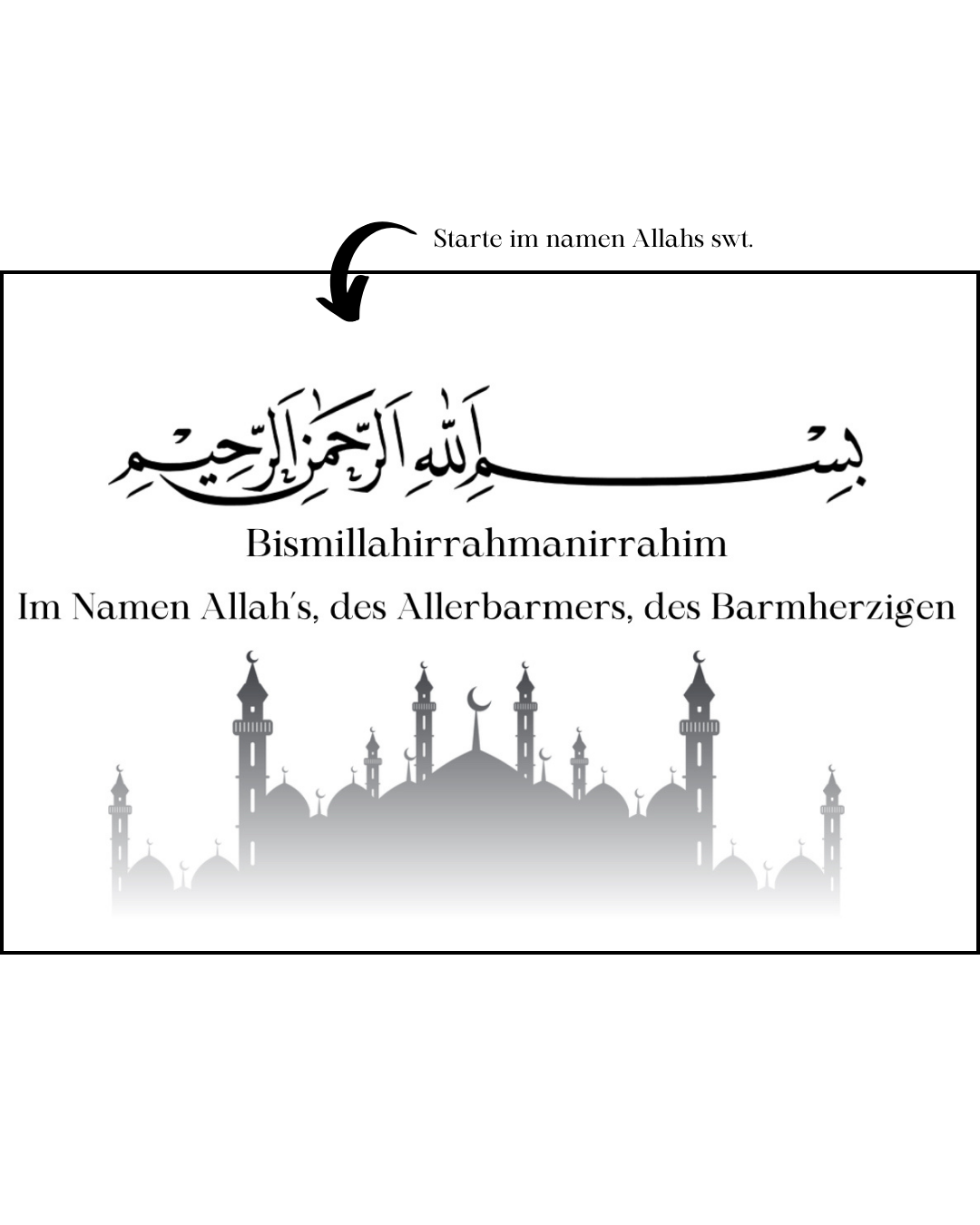 Islamischer Kalender 2025 in Schwarz-Weiss