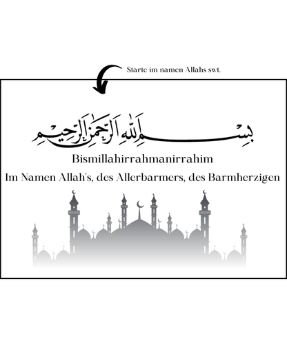 Islamischer Kalender 2025 in Schwarz-Weiss