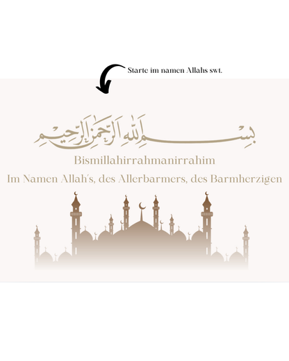 Islamischer Kalender 2025 in Creme-Weiss